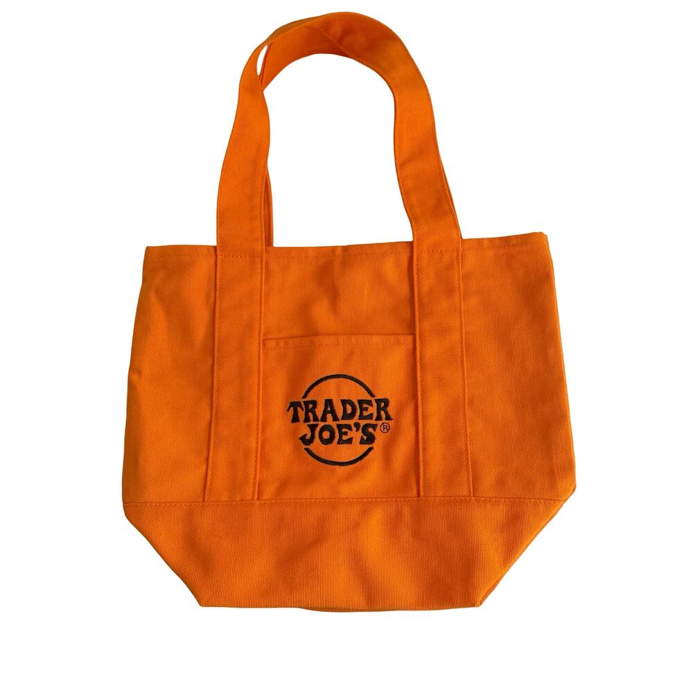 Trader Joe's Orange Mini Canvas Tote Bag